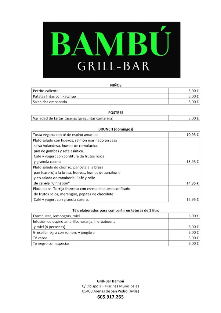 Menu_Restaurante Grill Bar Bambú_Arenas de San Pedro_image_2