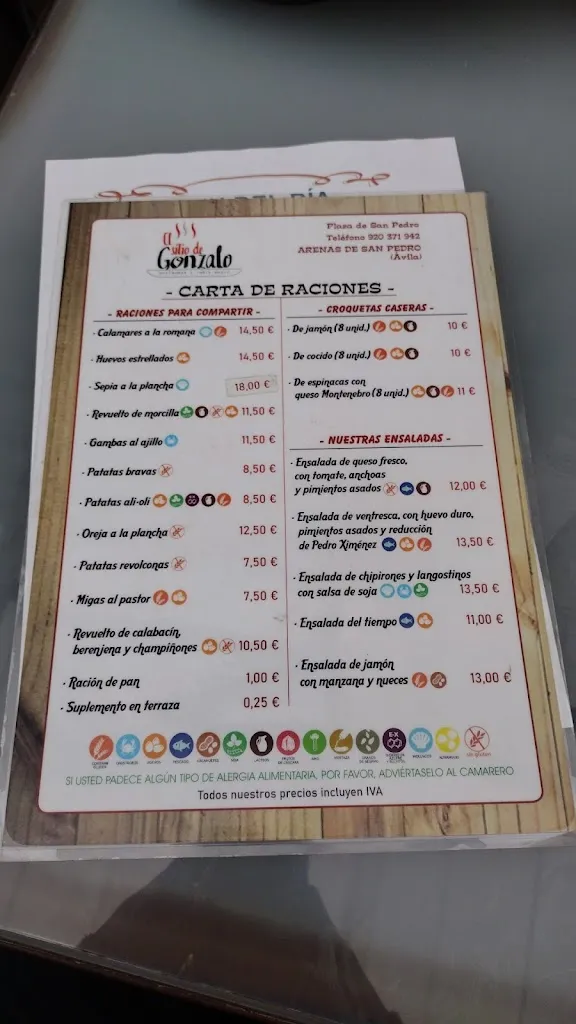 Menu_El Sitio de Gonzalo_Arenas de San Pedro_immagine_4