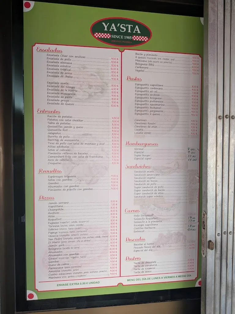 Menu_Restaurante Yasta Pizzería_Arenas de San Pedro_image_1