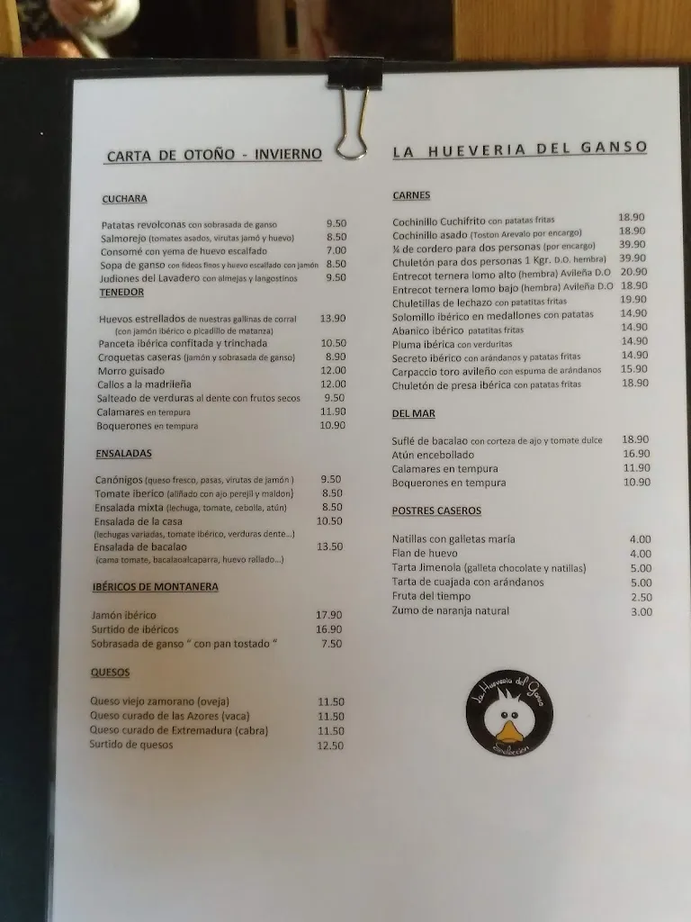 Menu_La Hueveria del Ganso_Bonilla de la Sierra_image_3