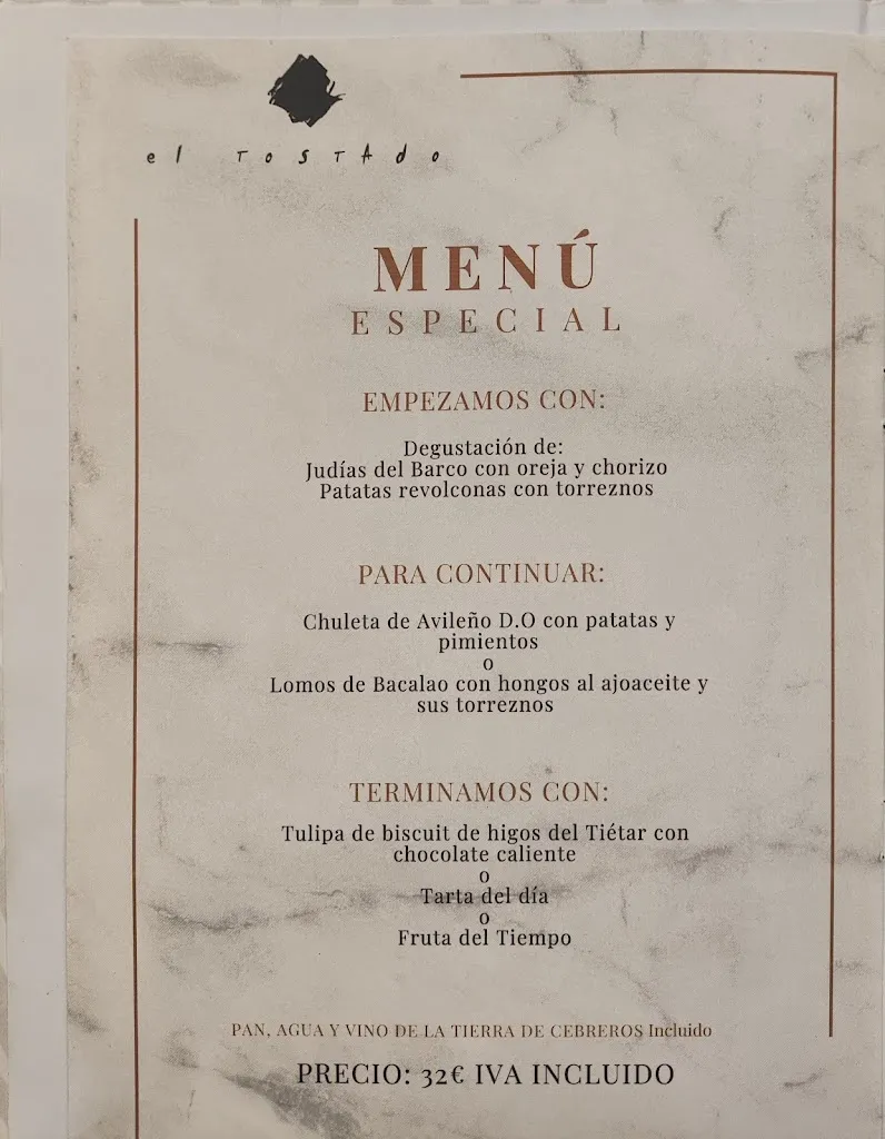 Menu_Restaurante El Tostado_Aveinte_immagine_1