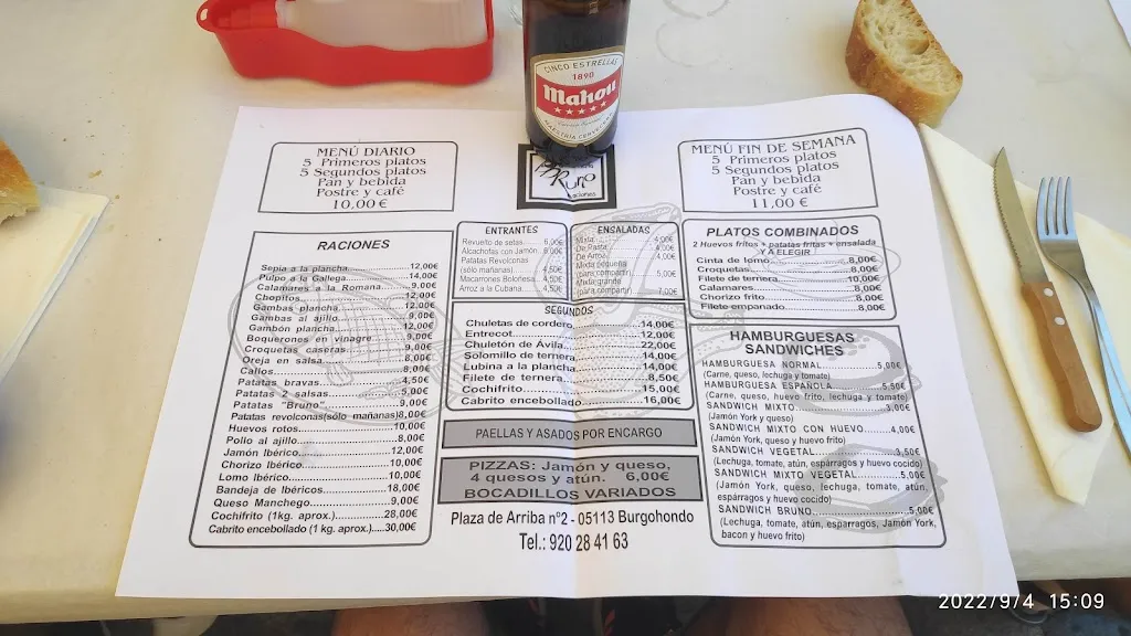 Menu_BAR RESTAURANTE BRUNO_Burgohondo_image_1