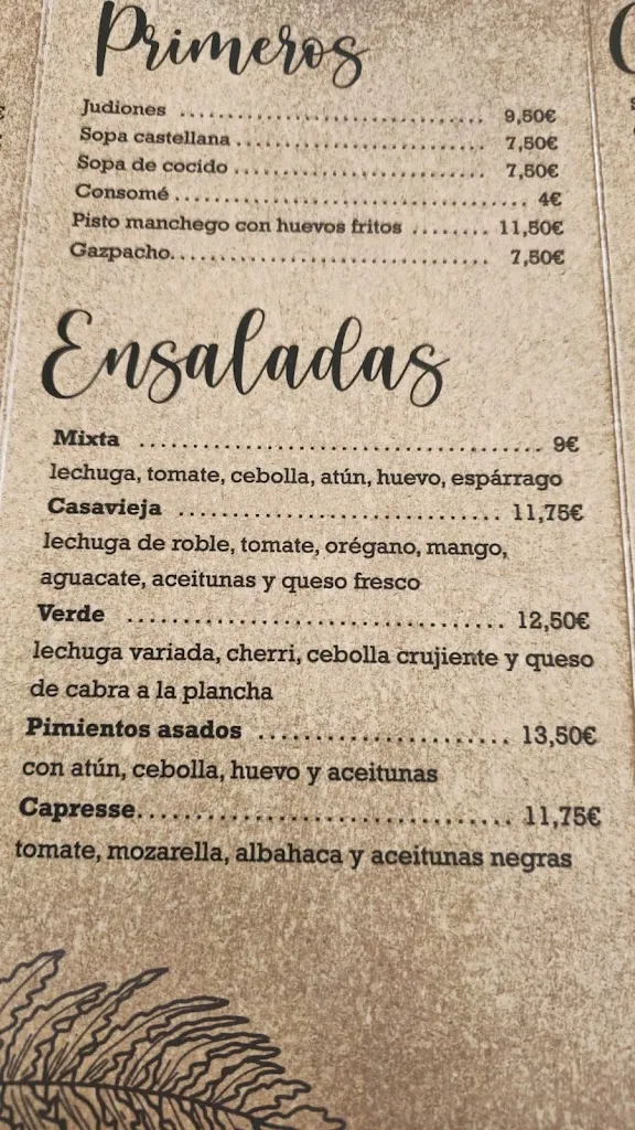 Menu_Restaurante Casavieja_Casavieja_immagine_1