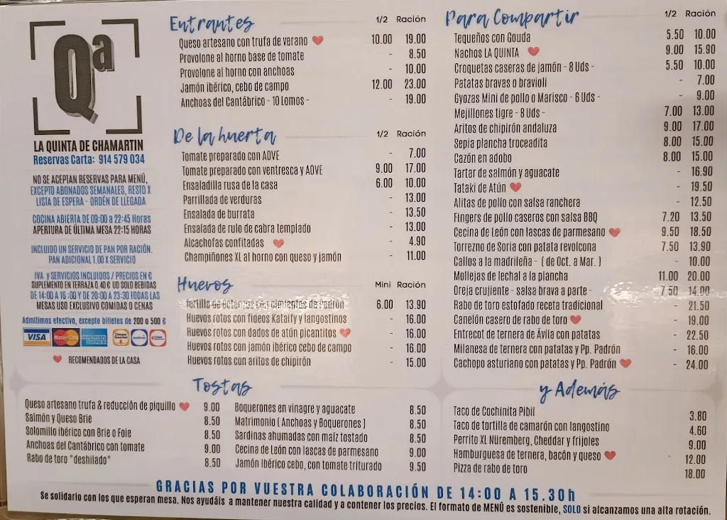 Menu_La Quinta de Chamartín_Chamartín_image_2