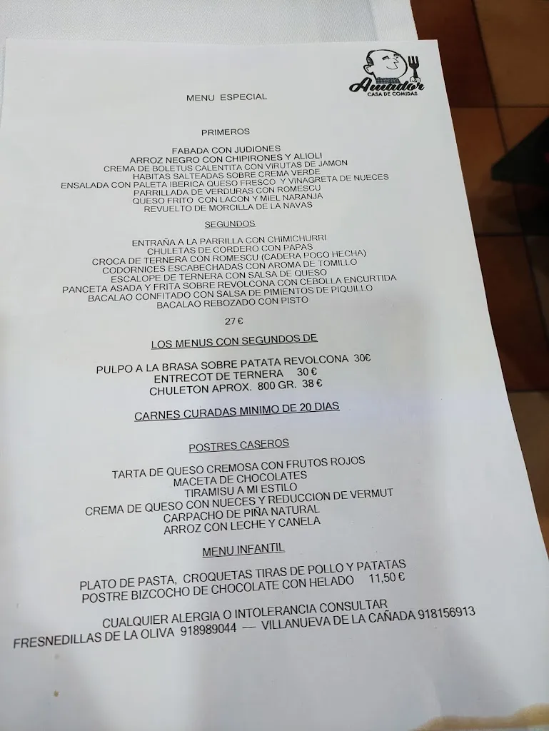 Menu_Bar Amador S.L._Fresnedilla_image_1