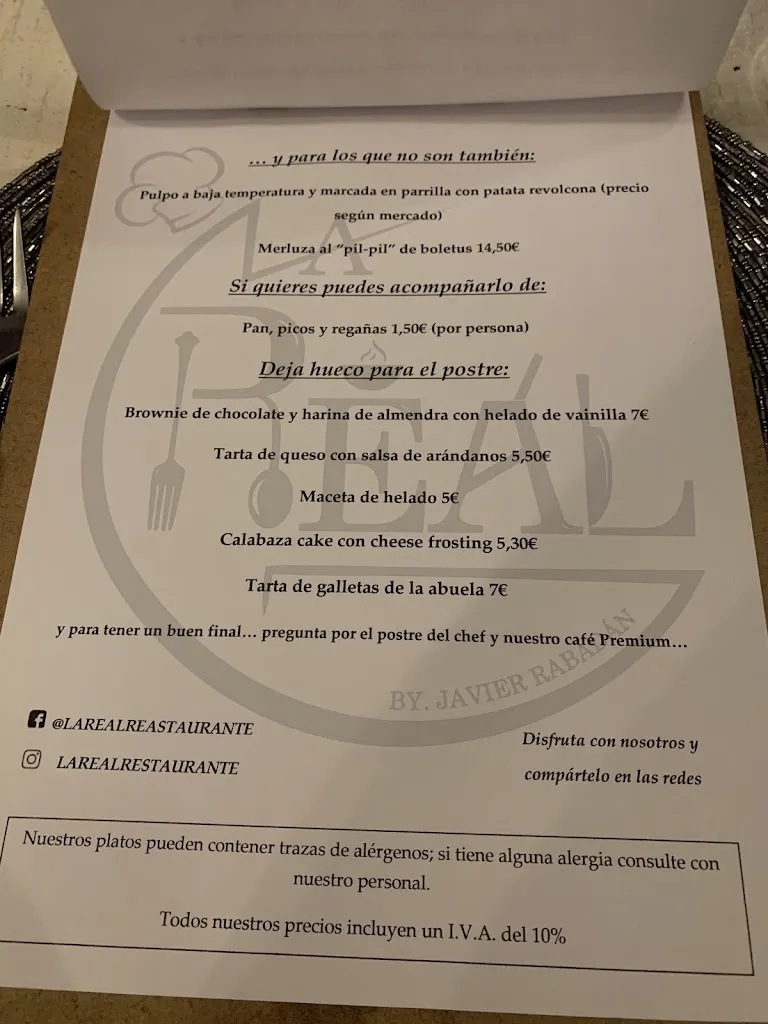 Menu_La Real Restaurante_Fresnedilla_image_2
