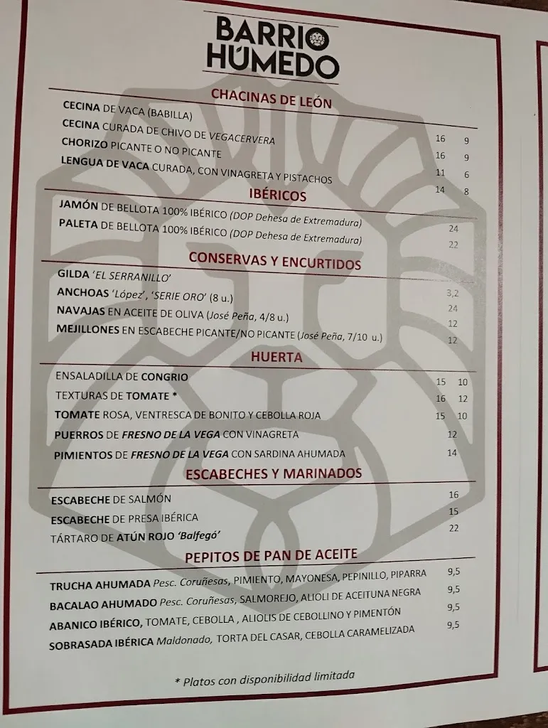 Menu_Barrio Húmedo Madrid_Fresno El_immagine_2