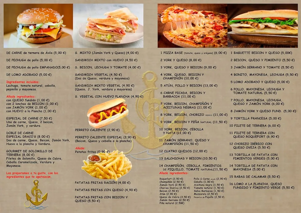 Menu_Pub Burguer Draco's_Cebreros_image_4