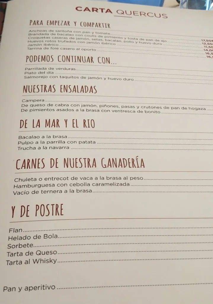 Menu_Restaurante Quercus_Garganta del Villar_image_1