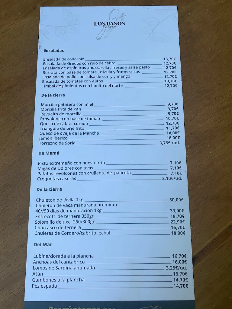 Menü_Los pasos de Lola_Guisando_Bild_1