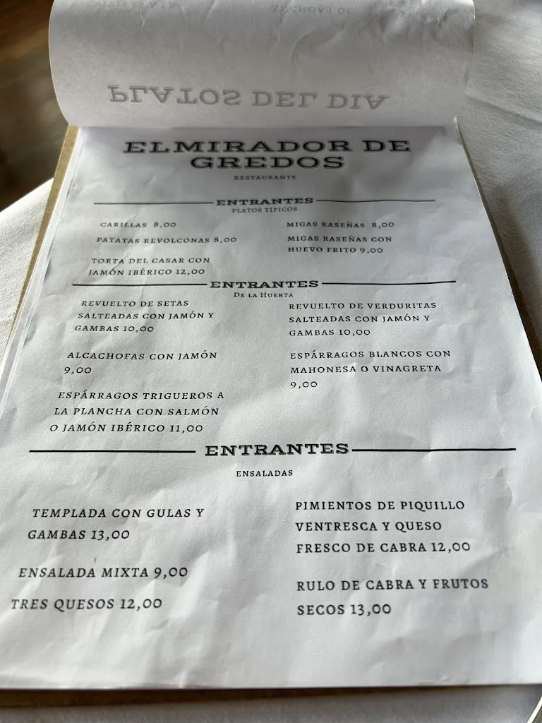 Menu_Restaurante El Mirador de Gredos Candeleda_Candeleda_immagine_1