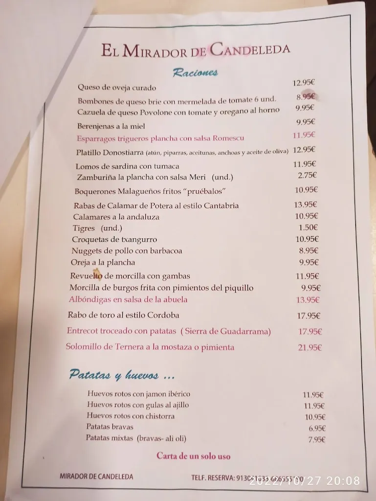 Menu_Cervecería El Mirador de Candeleda_Candeleda_image_4