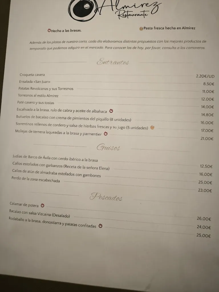 Menu_Restaurante Almirez de Francisco Álvarez_Losar del Barco El_image_1