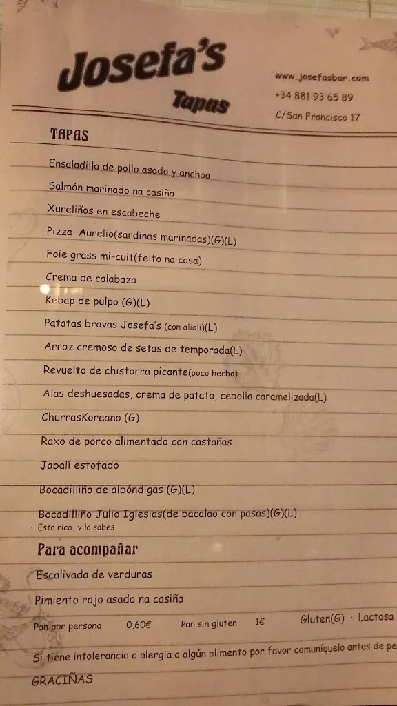 Menu_Josefa´s BAR_Ferrol_image_4
