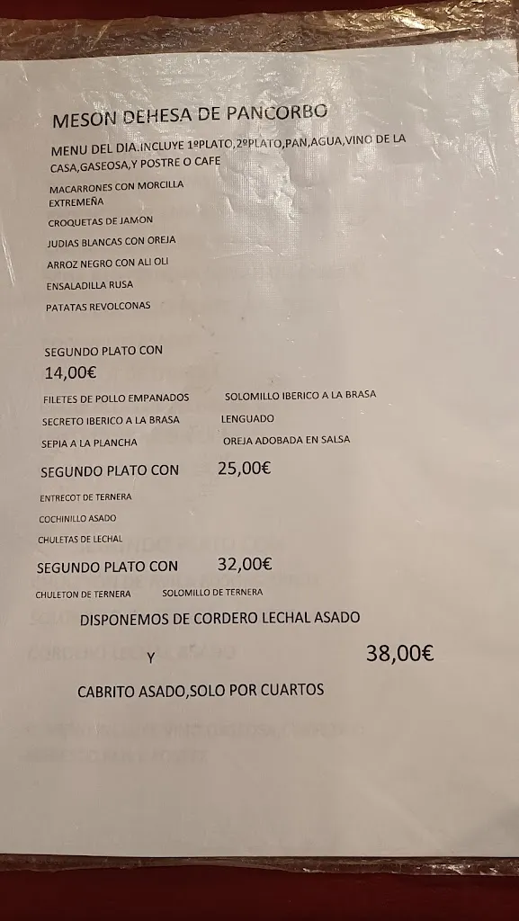Menu_Mesón La Dehesa De Pancorbo_Maello_image_1