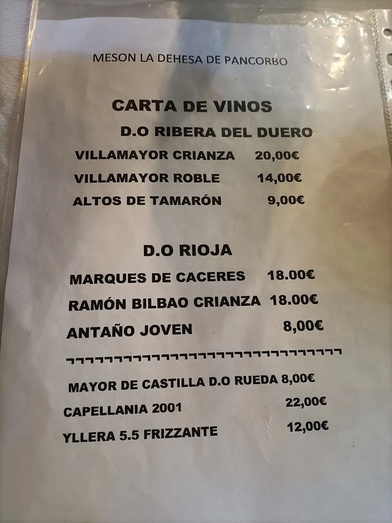 Menu_Mesón La Dehesa De Pancorbo_Maello_image_4