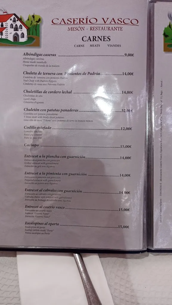 Menu_El Caserío Vasco_Ferrol_immagine_2