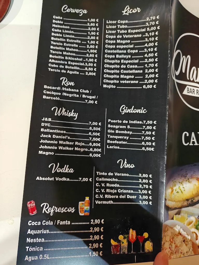 Menu_Marlen's Bar Restaurant_Marlín_image_1