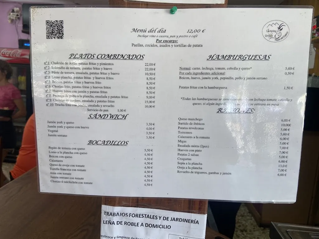 Menu_Bar Restaurante - Camping de Gredos_Hoyos del Collado_immagine_3