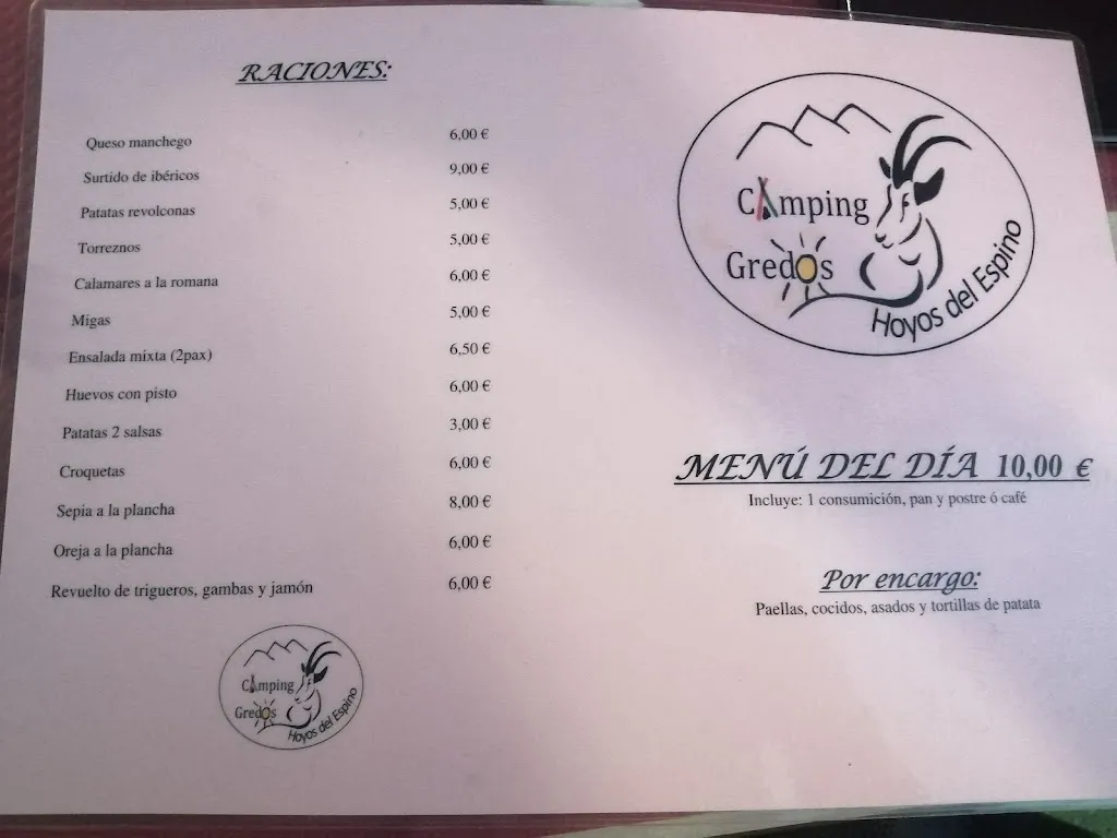 Menu_Bar Restaurante - Camping de Gredos_Hoyos del Collado_immagine_4