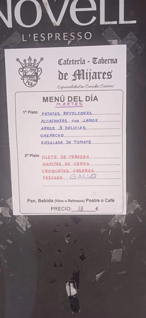 Menu_Cafetería de Mijares_Mijares_immagine_1