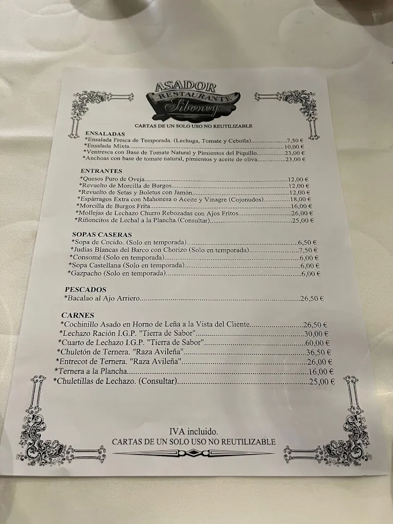 Menu_Asador Museo Siboney_Nava de Arévalo_image_1