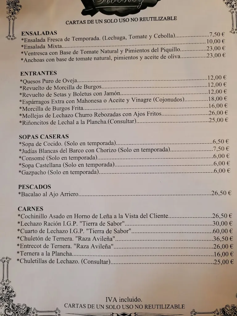 Menu_Asador Museo Siboney_Nava de Arévalo_image_2