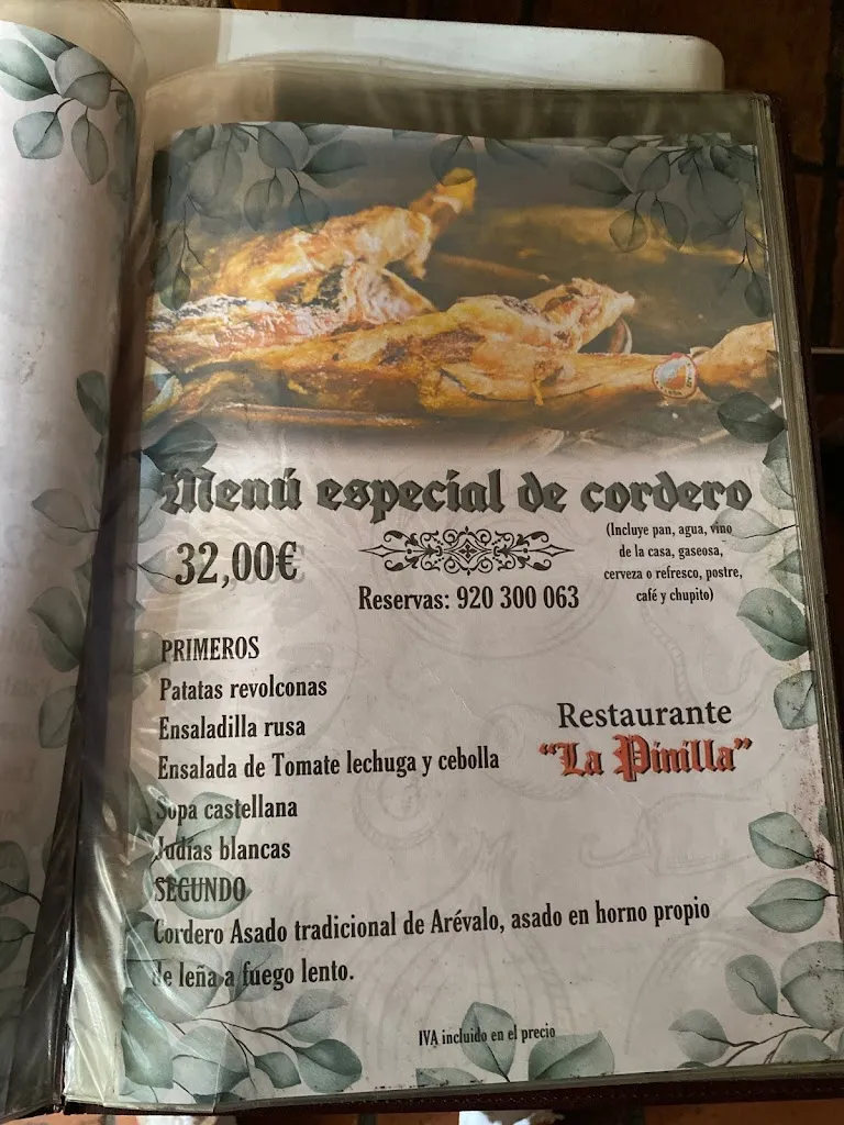 Menu_Restaurante Asador La Pinilla_Nava de Arévalo_image_2