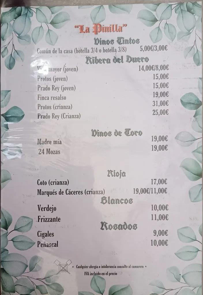 Menu_Restaurante Asador La Pinilla_Nava de Arévalo_image_4