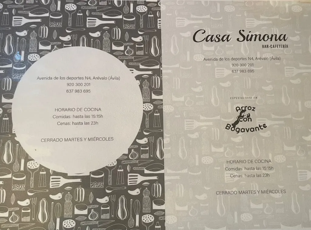 Menu_Casa Simona_Nava de Arévalo_image_2