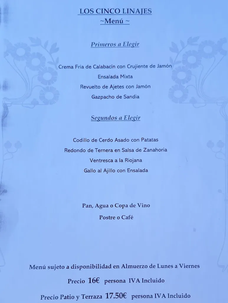 Menu_Restaurante Los Cinco Linajes_Nava de Arévalo_image_2