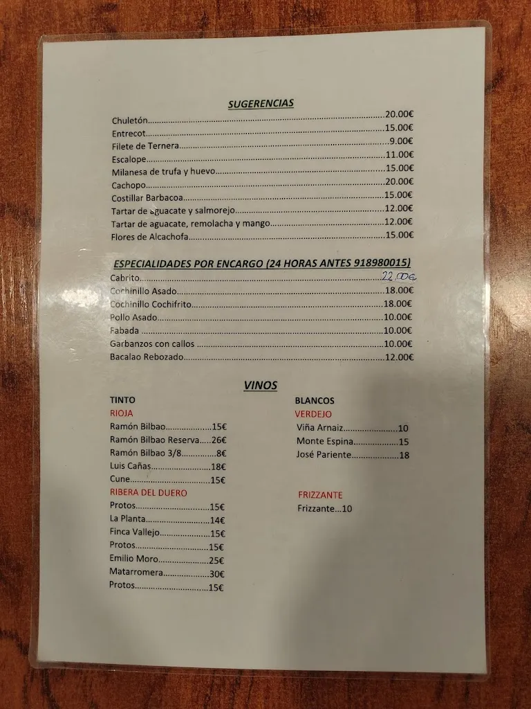 Menu_Bar restaurante hostal La Parra_Navalperal de Pinares_image_2