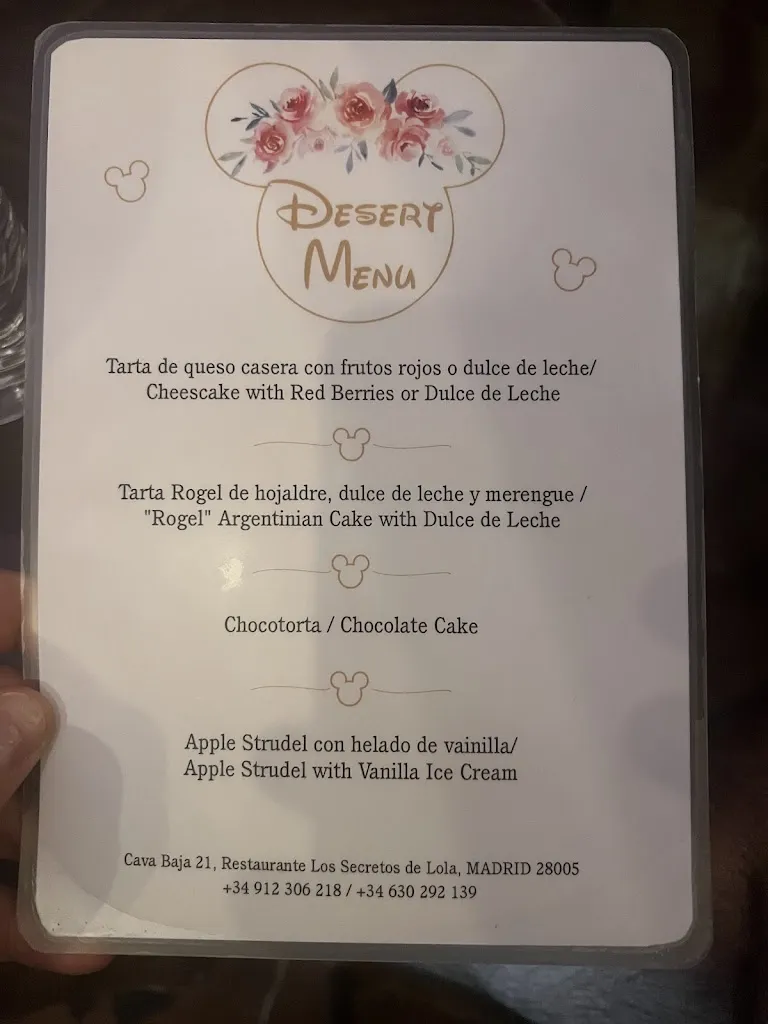 Menu_Los Secretos de Lola Restaurante_Oso El_image_2