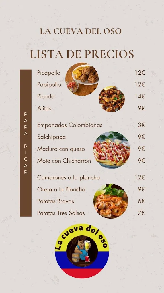 Menu_Bar restaurante ecuatoriano La cueva del oso_Oso El_image_1