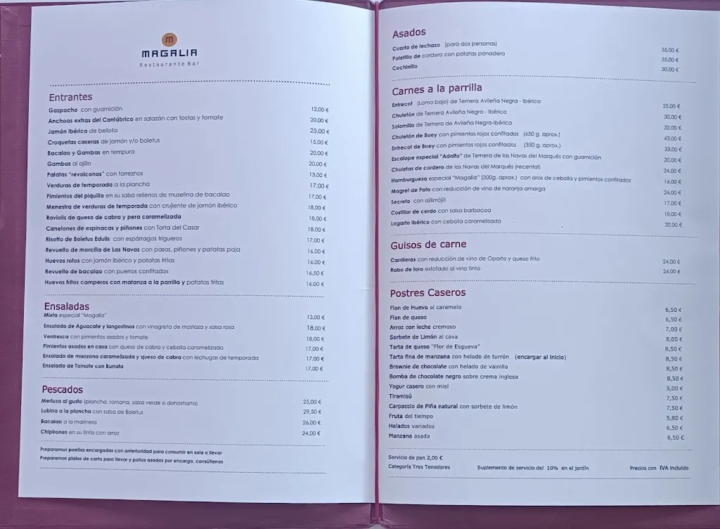 Menu_Restaurante Magalia en Las Navas del Marqués_Navas del Marqués Las_image_2