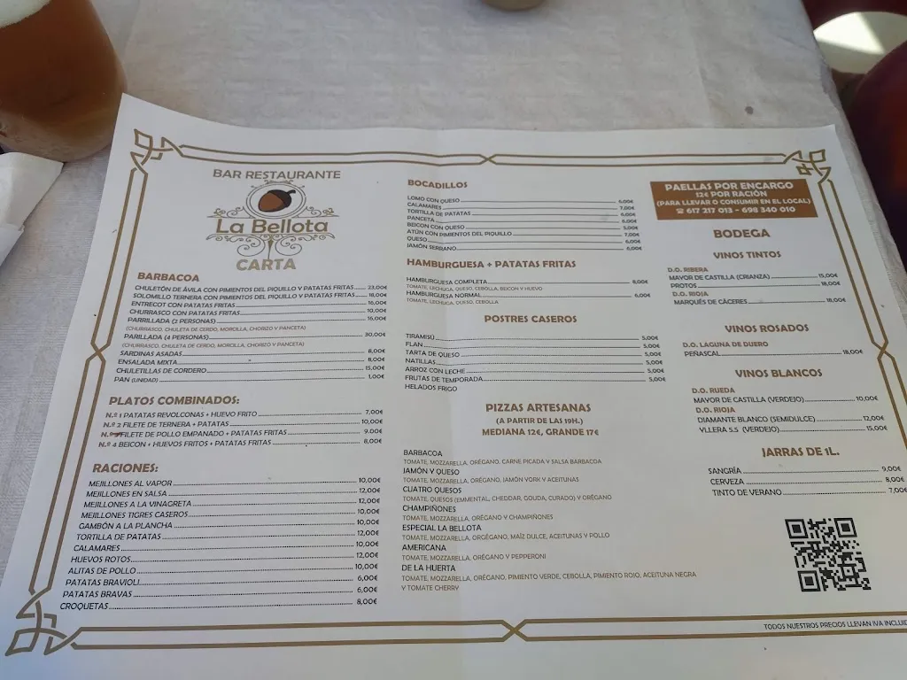 Menu_Bar Restaurante La Bellota_Navaluenga_image_3