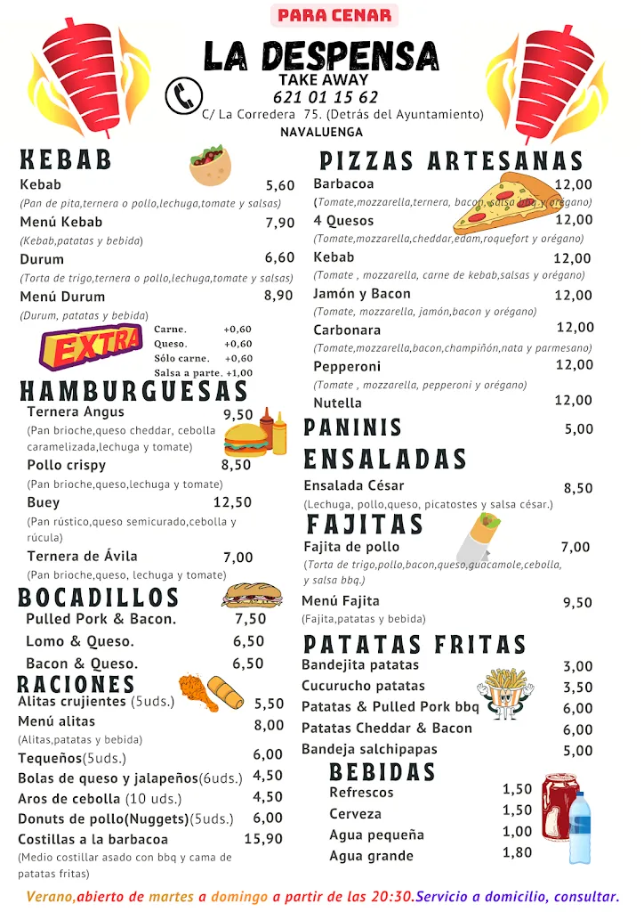 Menu_La Despensa, Kebab-Pizza -Burguer. Pollos Asados._Navaluenga_image_1
