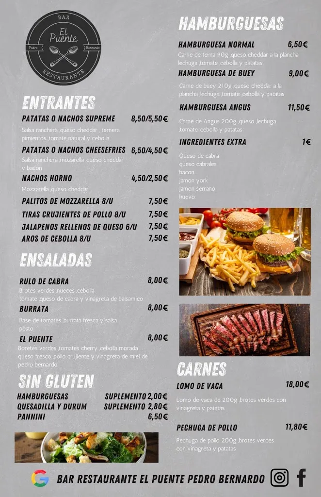 Menu_Bar Restaurante El Puente en Pedro Bernardo_Pedro Bernardo_image_1