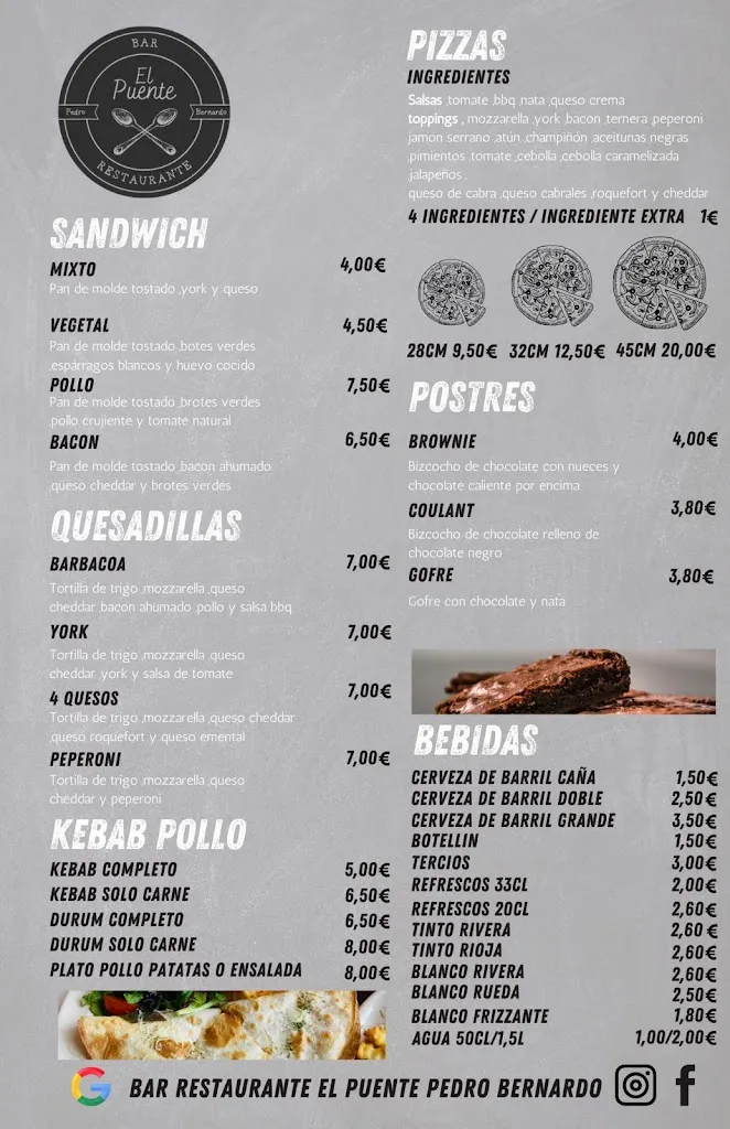Menu_Bar Restaurante El Puente en Pedro Bernardo_Pedro Bernardo_image_2