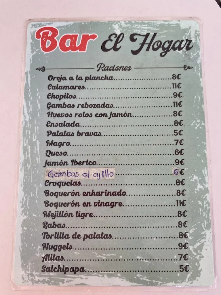 Menu_Bar El Hogar_Pedro Bernardo_image_1