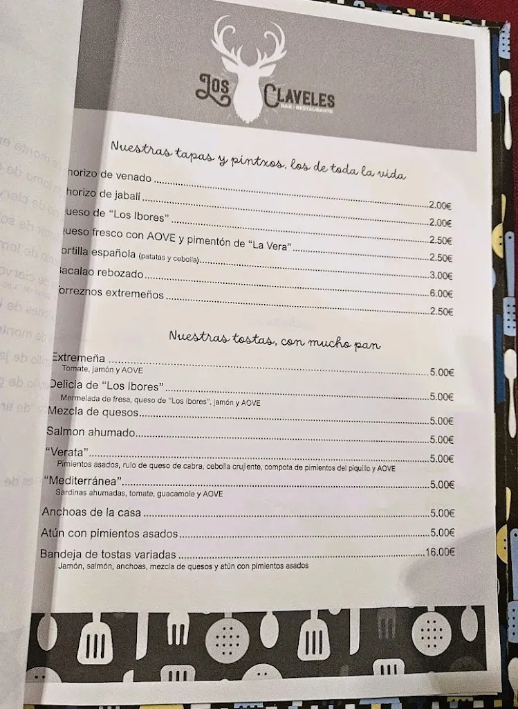 Menü_Bar restaurante Los Claveles_Navalmoral_Bild_2
