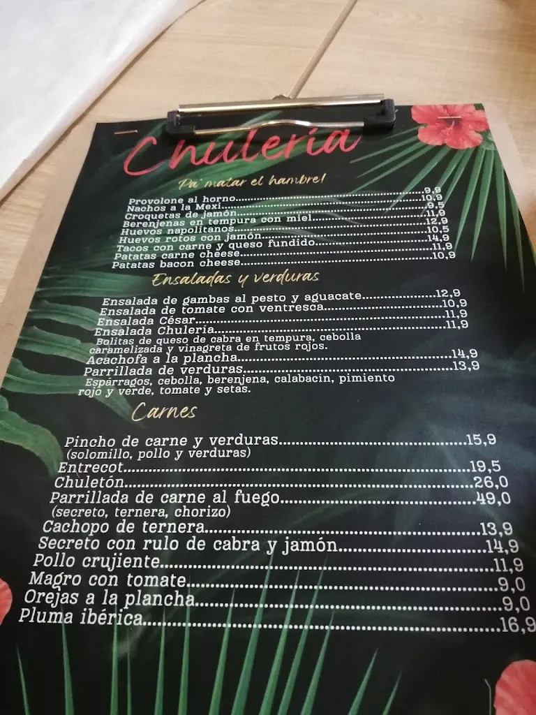 Menu_Bar restaurante Chulería_Navalmoral_image_1