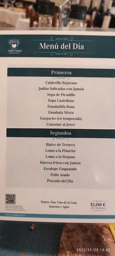 Menu_RESTAURANTE CASA PAVÓN_San Bartolomé de Béjar_image_3