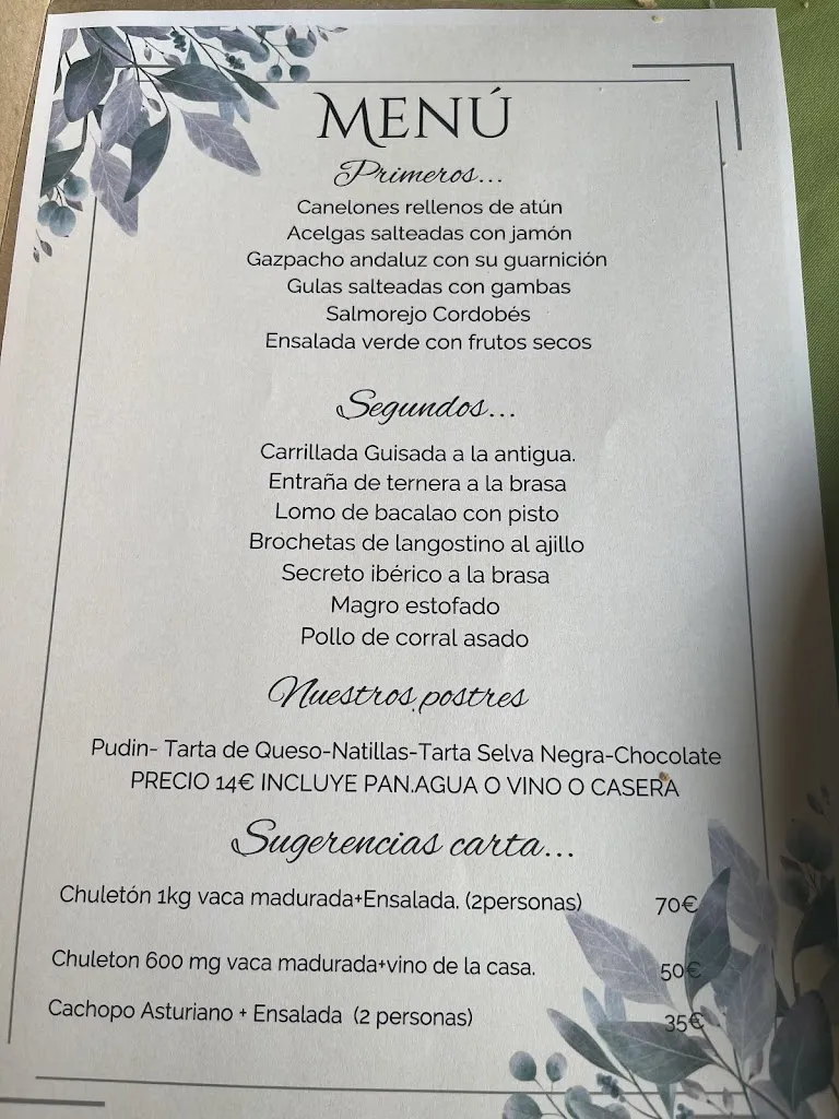 Menu_Posada Quinta San José_Piedralaves_image_1