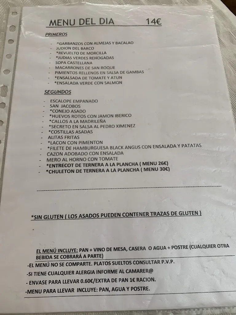 Menu_RESTAURANTE EL TRECE_Piedralaves_image_1