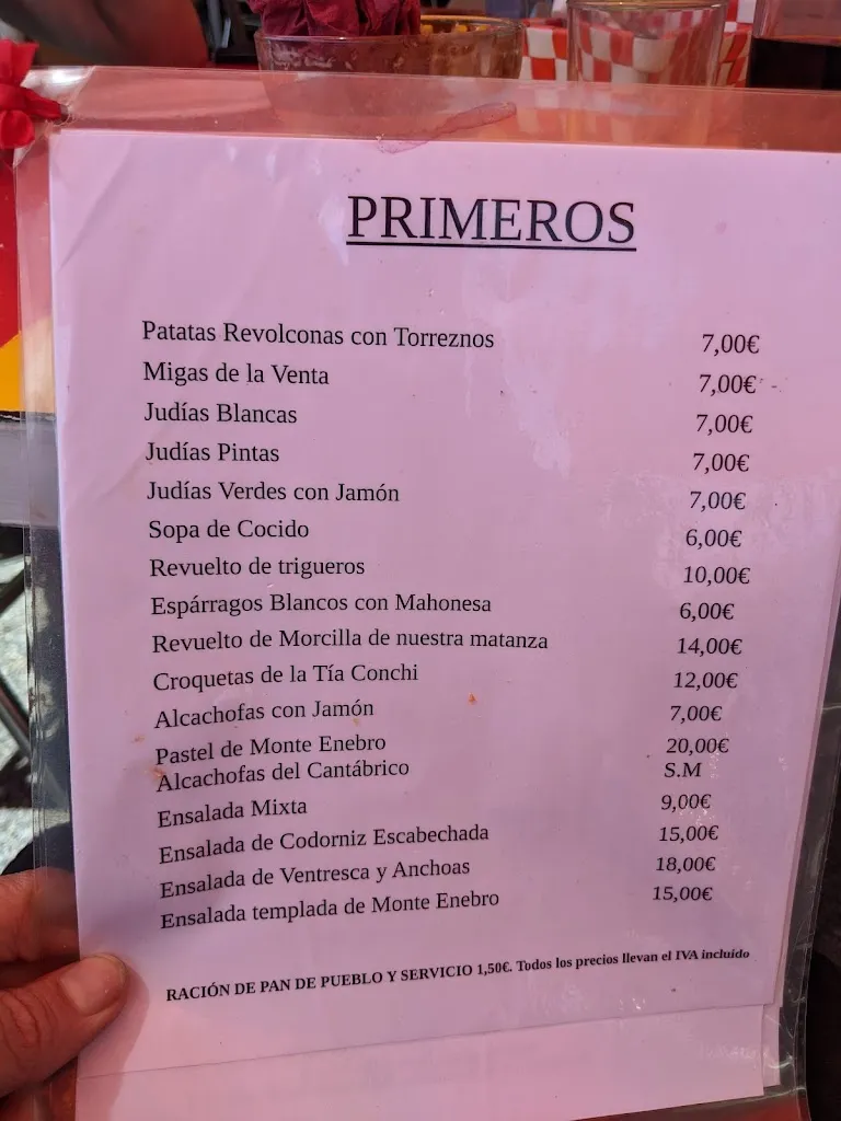 Menü_Restaurante Venta del Obispo_San Martín del Pimpollar_Bild_4