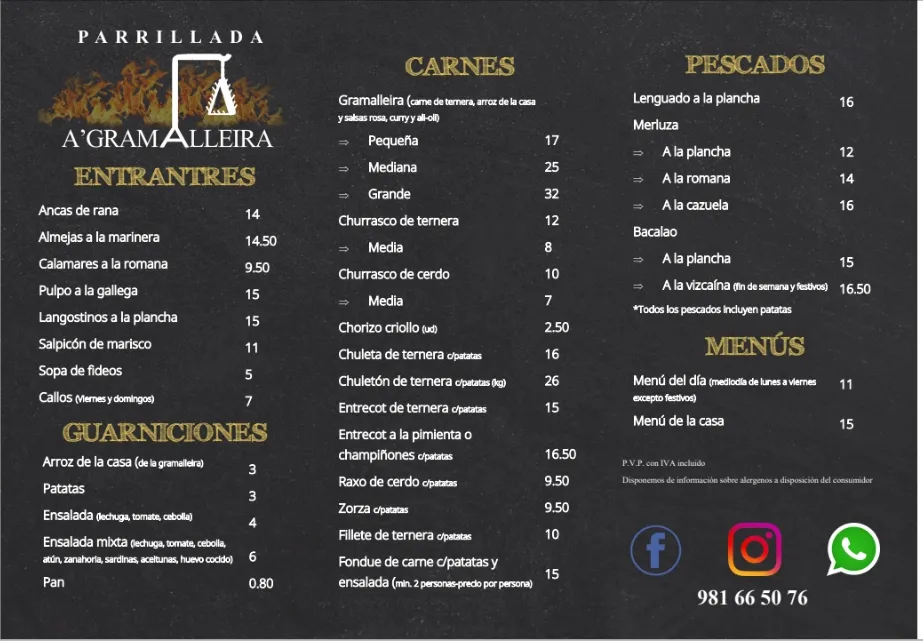 Menu_Restaurante Parrillada A Gramalleira_Culleredo_image_1