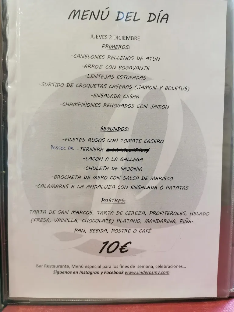 Menu_Bar-Restaurante El Lindero_San Martín de la Vega del Alberche_image_2