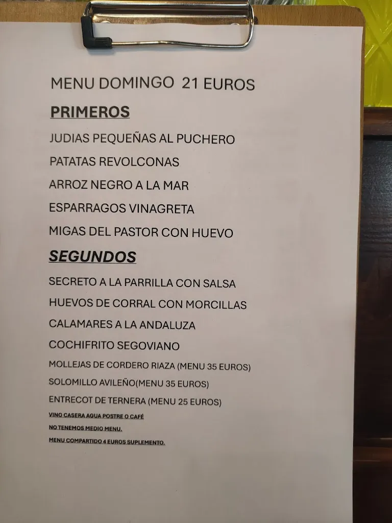 Menu_BAR RESTAURANTE CASA MELANEO._Sotillo de la Adrada_image_2