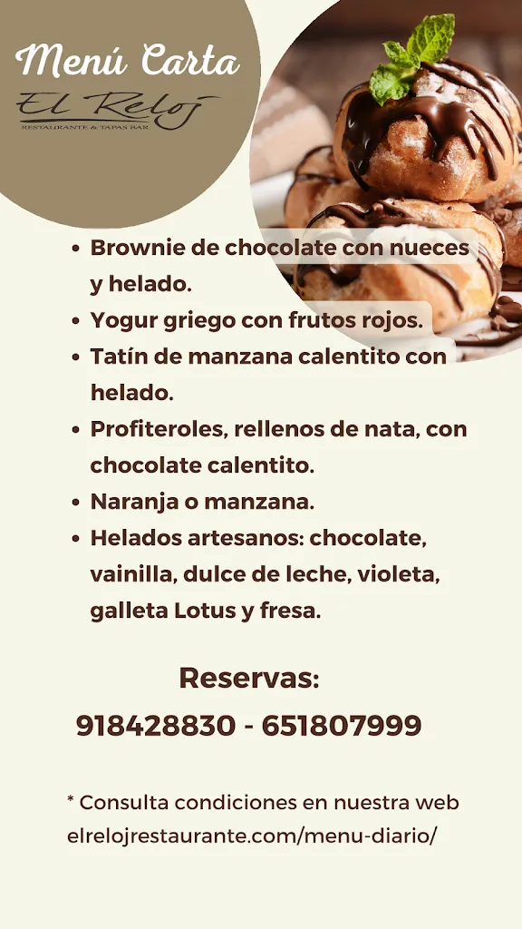 Menu_El Reloj Restaurante_Serrada La_immagine_1